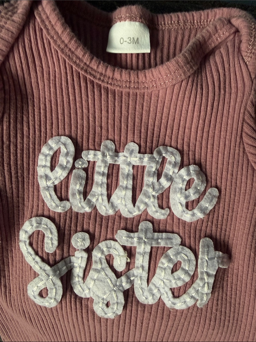 Old Navy reindeer pajamas and Mauve Ribbed 'Little Sister' One-Piece Footies